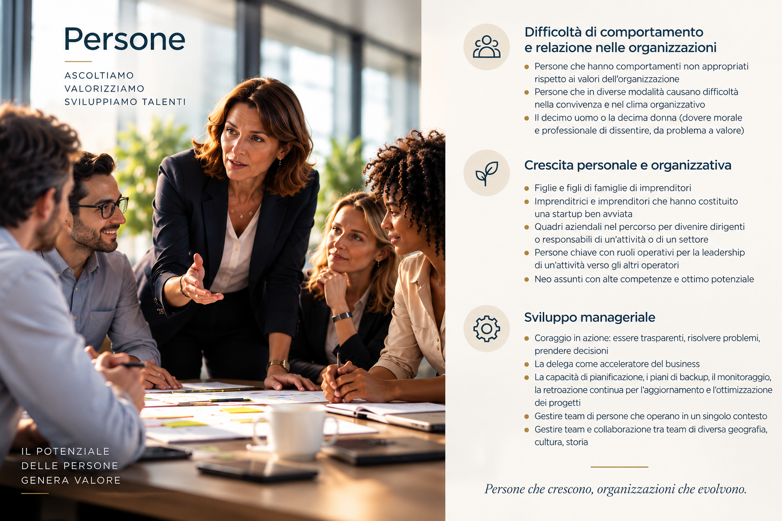 Persone che fanno la differenza nelle organizzazioni — casi affrontati