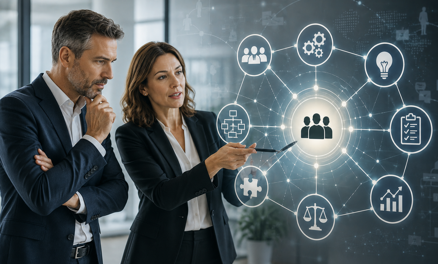 Due manager analizzano la rappresentazione sistemica dell'organizzazione